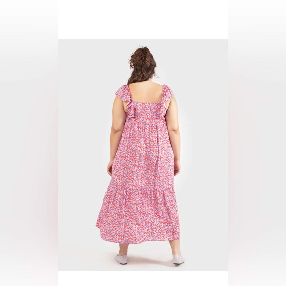 Zara Ruffled Sleeve Tiered Maxi Dress